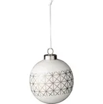 Vánoční porcelánová baňka se zlatou mřížkou