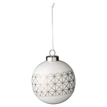 Vánoční ozdoba Vánoční porcelánová baňka se zlatou mřížkou