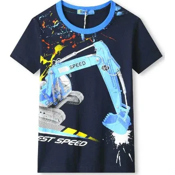 KUGO CHLAPECKÉ TRIČKO BAGR TM9201 Barva: Tmavě modrá, Velikost: 98