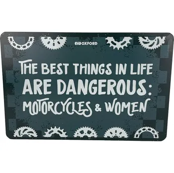 Plechová cedule OXFORD-ACI Plechová cedule The best things in life are dangerous: motorcycles & women30 x 20 cm