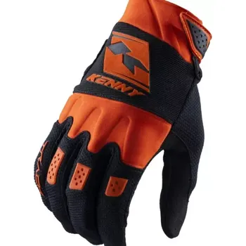 Cyklistické rukavice dětské rukavice Kenny Racing Track Black Orange