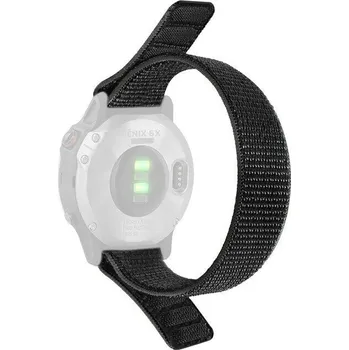 Řemínek na hodinky Nylonový řemínek Ricardo 22mm (pro Garmin Fenix 8/7/6 (47mm), Epix 2 aj.), černý, provlékací