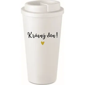 Termohrnek KRÁSNÝ DEN! - bílý termohrnek 475 ml