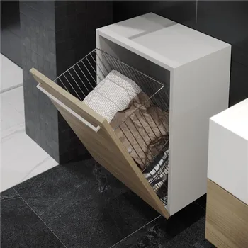 Koš na prádlo Starax Výklopný koš na prádlo ELEMETS 300 mm Lesklý chrom