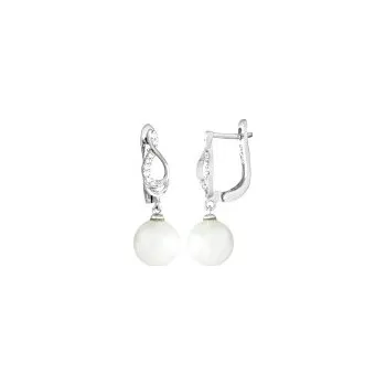 Náušnice stříbrné Perla se zirkony