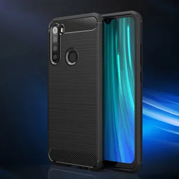 Pouzdro na mobilní telefon Ochranný silikonový obal karbon pro Xiaomi Redmi Note 8T - černý