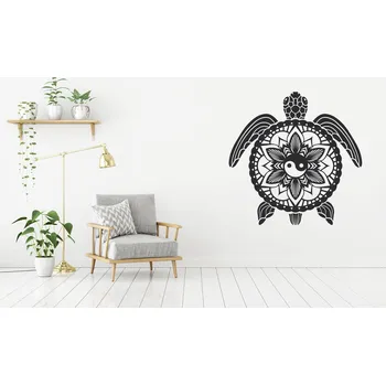 Samolepící dekorace Lepy.cz Samolepka na zeď Želva - Yin a yang Velikost (šířka x výška): l15x115cm, Barevná varianta: Nugátová hnědá