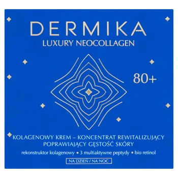 Pleťový krém Dermika Luxury Neocollagen kolagenový revitalizační pleťový krém-koncentrát 80+ na den a noc, 50 ml