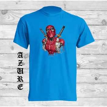 detske-levne-bavlnene-tricko-potisk-ninja Barva: Azure - azurově modrá, velikost: 164