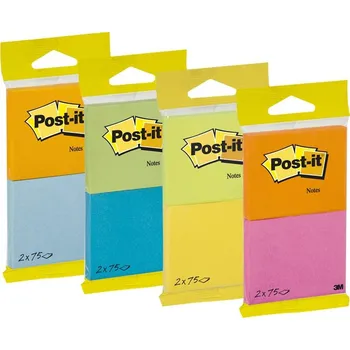 Samolepící bloček samolepicí bločky 3M 6720 , 76x63,5mm, 2x100 lístků - OP oranžová/růžová