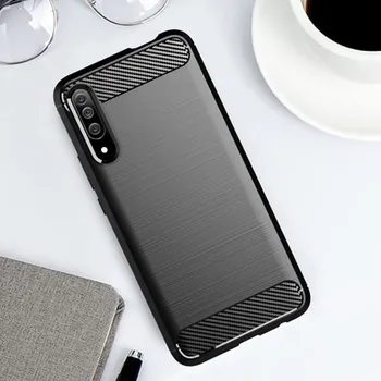 Pouzdro na mobilní telefon Ochranný silikonový obal karbon pro Honor 9X Pro - černý