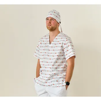 Zdravotnický oděv Tričko MEN STYLE se vzorem mramor