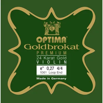 Struna pro kytaru a smyčcový nástroj Optima Optima struny pro housle Goldbrokat Premium 24 Karat GoldE 0,27 S hart 4288