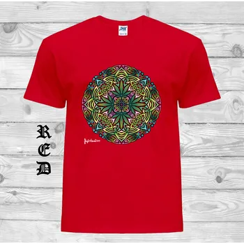 Dívčí tričko detske-levne-bavlnene-tricko-potisk-keltske-listy Barva: Red - červená, velikost: 164