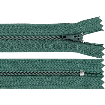 Galanterie Spirálový zip No 3 délka 18 cm pinlock, barva 272 zelená piniová