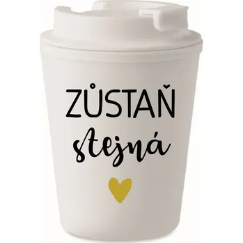 Termohrnek ZŮSTAŇ STEJNÁ - bílý termohrnek 300 ml
