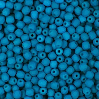 Dětské navlékací korálky Manumi české broušené korálky 3 mm Neon Blue