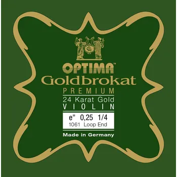 Struna pro kytaru a smyčcový nástroj Optima Struny pro housle Goldbrokat Premium 24 Karat GoldE 0,25 S Lehké provedení 31095