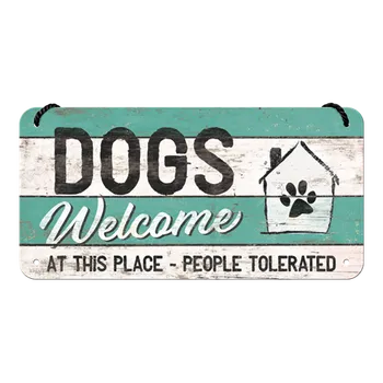 Plechová cedule Nostalgic Art Plechová cedule Dogs welcome 10 x 20 cm