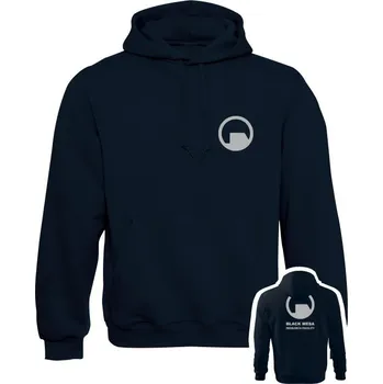Pánská mikina Mikina s kapucí Black Mesa Research Facility Backside - námořní modrá