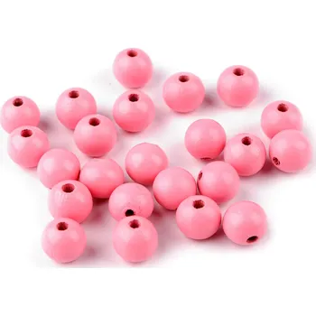 Korálek Stoklasa dřevěné korálky růžová 13 mm 20 g