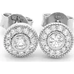 Náušnice z bílého zlata, pecky se zirkony na puzetu 1,40g