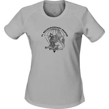 Dámské tričko Dámské funkční tričko 41. mechanizovaný prapor - světle šedá