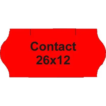 Speciální papír Etikety cen. CONTACT 26x12 oblé - 1500 etiket/kotouček, červené MOTEX