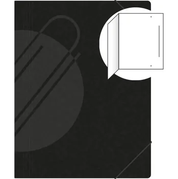 PAPIERNIK Odkládací mapa bez klop s gumičkou PREŠPÁN 250 - černá 445086