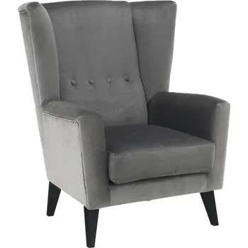 Křeslo Křeslo ušák RODEZA látka světle šedá, nožky černé