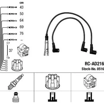 Zapalovací kabel Sada kabelů pro zapalování NGK RC-AD216
