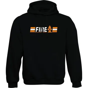 Pánská mikina Mikina s kapucí FIRE - černá