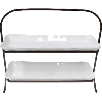 Talíř Etažér dvoupatrový 34cm, NOVA, bílá|Costa Nova