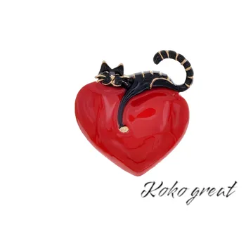 Brož Brož, srdce s kočkou