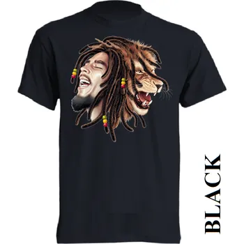 detske-levne-bavlnene-tricko-potisk-reggae-lev-bob-marley Barva: Black -černá, velikost: 140