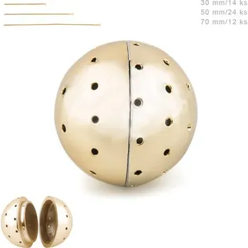 Přívěsek Magická perla s nýty 27 mm Gold