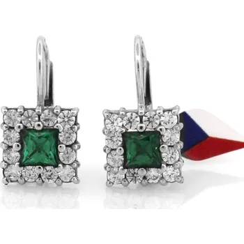 Náušnice Leru Zlaté náušnice se zeleným kamenem 17217