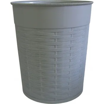 Odpadkový koš MEGA PLAST Mega Plast, koš na papír ratan, 22 x 25,5 cm (šedá metalíza)
