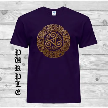 Dívčí tričko detske-levne-bavlnene-tricko-potisk-keltske-slunecni kolo Barva: Purple - purpurová, velikost: 164