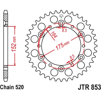 Motodíl JT-Sprockets JTR853-40ZBK řetězová rozeta zadní