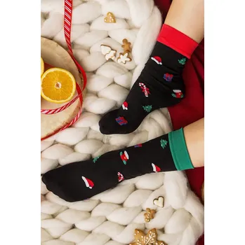 Pánské ponožky Hrubší vzorované ponožky CHRISTMAS nero UNI