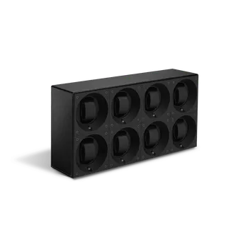 Natahovač hodinek SWISSKUBIK Multiple 8p SwissKubiK v černé kůži prošívanou černou nití