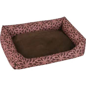 Pelíšek pro psa O´LALA PETS Pelech s bočnicemi SUPER vzor D121 Hnědá Kapky Rozměr: 45x55cm