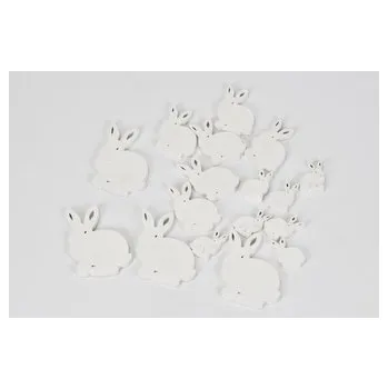 Dřevěný zajíc bílý, sada 20 ks