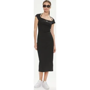 Dámské šaty Tommy Jeans Letní šaty Badge DW0DW17943 Černá Slim Fit XS