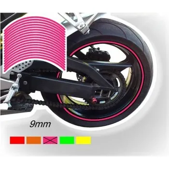 samolepka Fluorescentní proužky na ráfky motocyklu šířka 9 mm různé barvy a velikosti ráfku