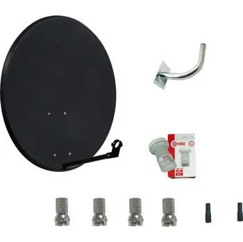 Televizní anténa ASUS Satelitní komplet - Anténa (80 cm) Konvertor (Twin) Držák (20 cm) + konektory