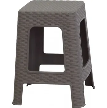 MEGA PLAST Mega Plast, Taburet I polyratan, 45 x 35 x 35,5 cm, antracit