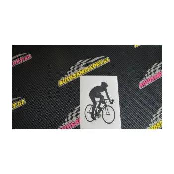 Polep vozidla SAMOLEPKA Cyklista 001 pravá (09 - bílá) NA AUTO, NÁLEPKA, FÓLIE, POLEP, TUNING, VLASTNÍ TEXT, TISK, AUTOSAMOLEPKY.cz, POLEPY, OBRÁZEK, LOGO, SAMOLEPKY