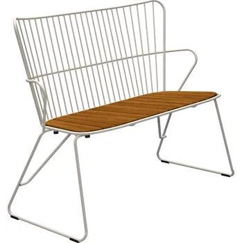 Zahradní lavice Bílá kovová zahradní lavice HOUE Paon